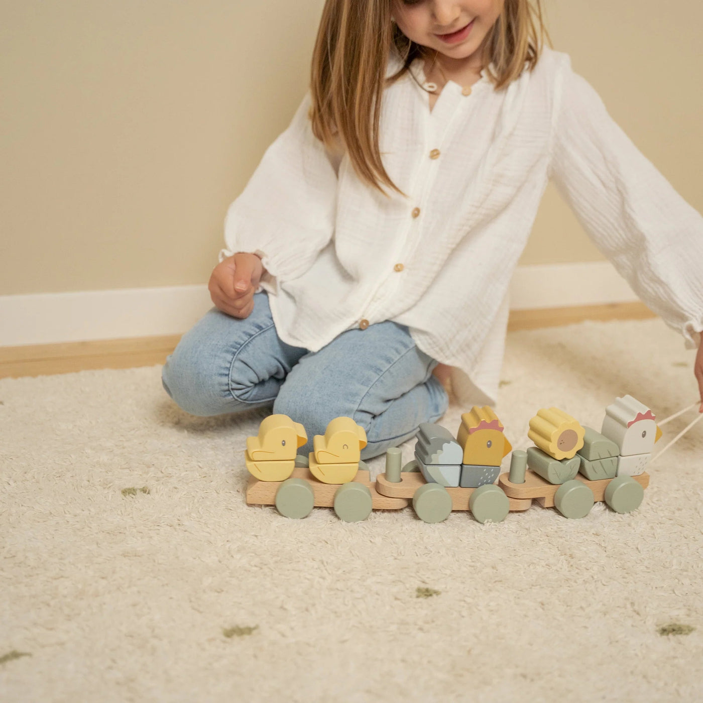 Little Dutch - Little Farm Stacking Train | Chicken Wooden Toy Little Dutch 