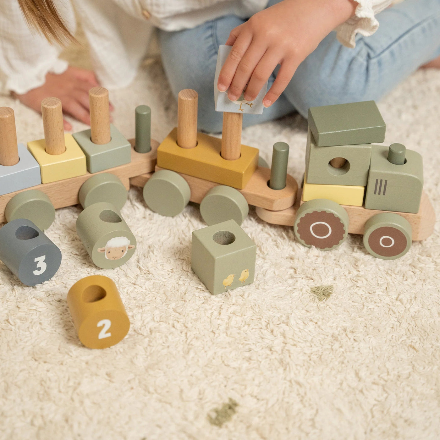 Little Dutch - Little Farm Stacking Train Tractor Wooden Toy Little Dutch 