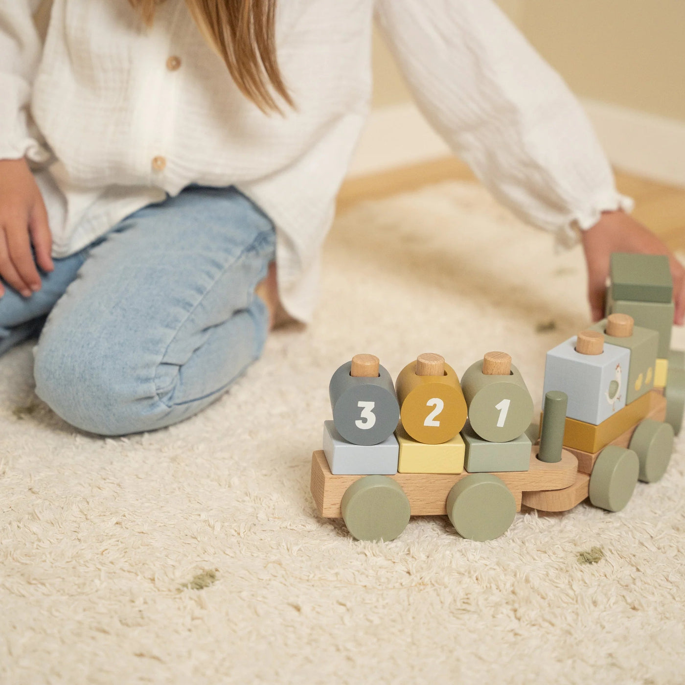 Little Dutch - Little Farm Stacking Train Tractor Wooden Toy Little Dutch 