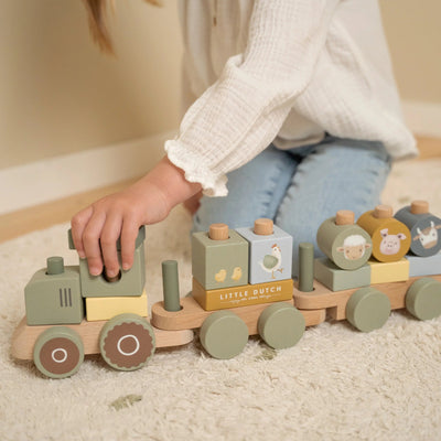 Little Dutch - Little Farm Stacking Train Tractor Wooden Toy Little Dutch 