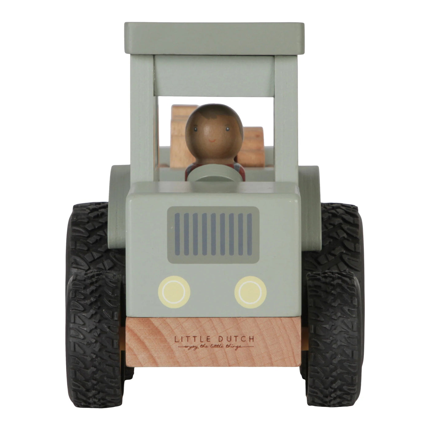 Little Dutch - Little Farm Tractor With Trailer Wooden Toy Little Dutch 