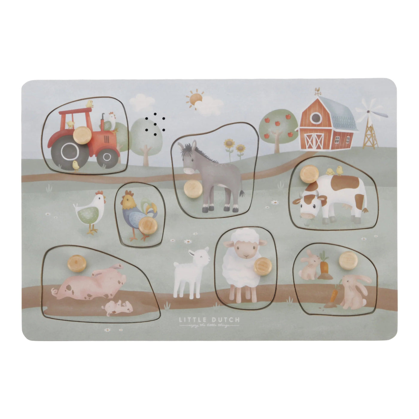 Little Dutch - Little Farm Wooden Sound Puzzle Puzzles Little Dutch 