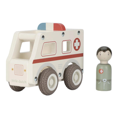 Little Dutch - Vehicles Ambulance Wooden Toy Little Dutch 