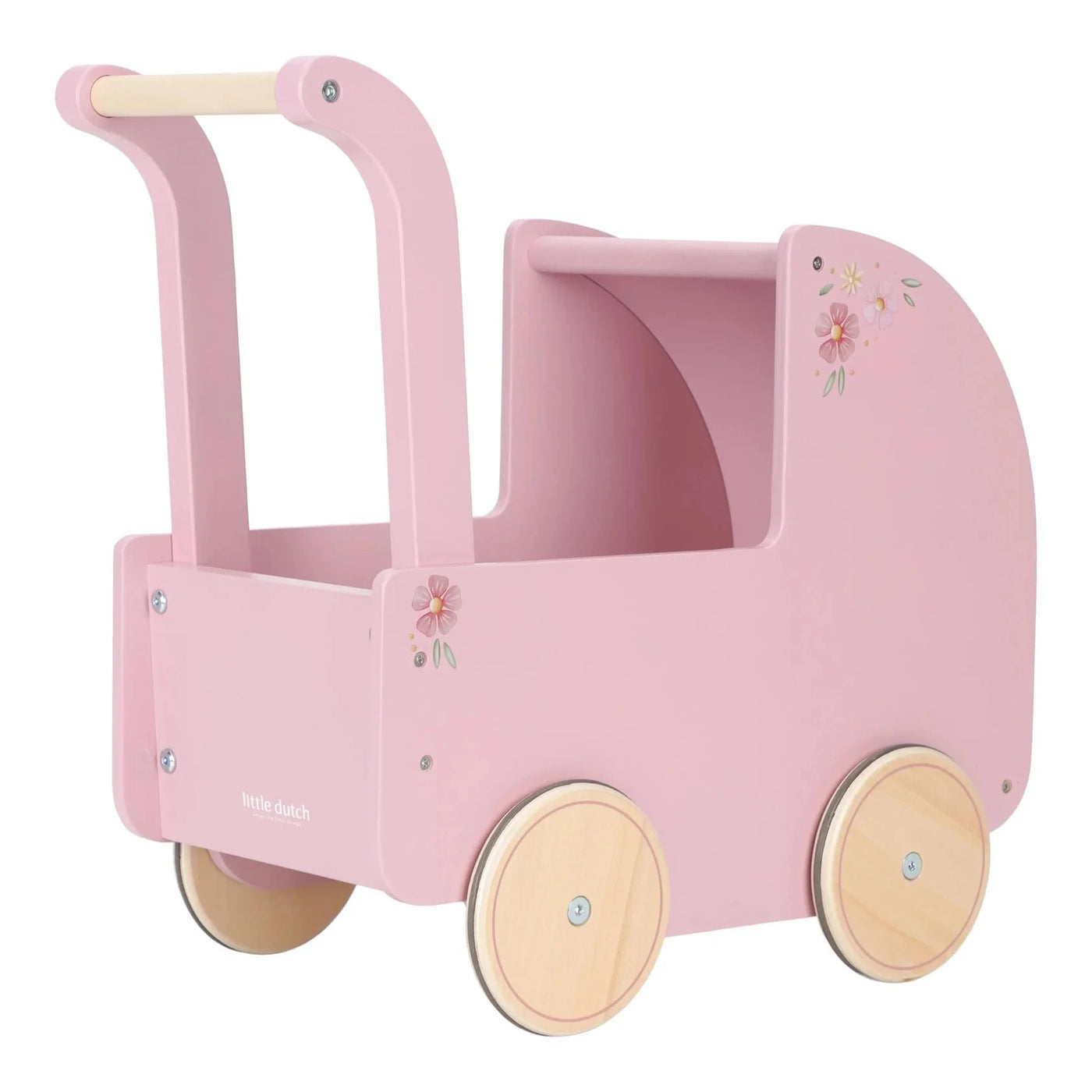 Little Dutch - Wooden Doll Pram with Textiles | Pink Doll Accessories Little Dutch 