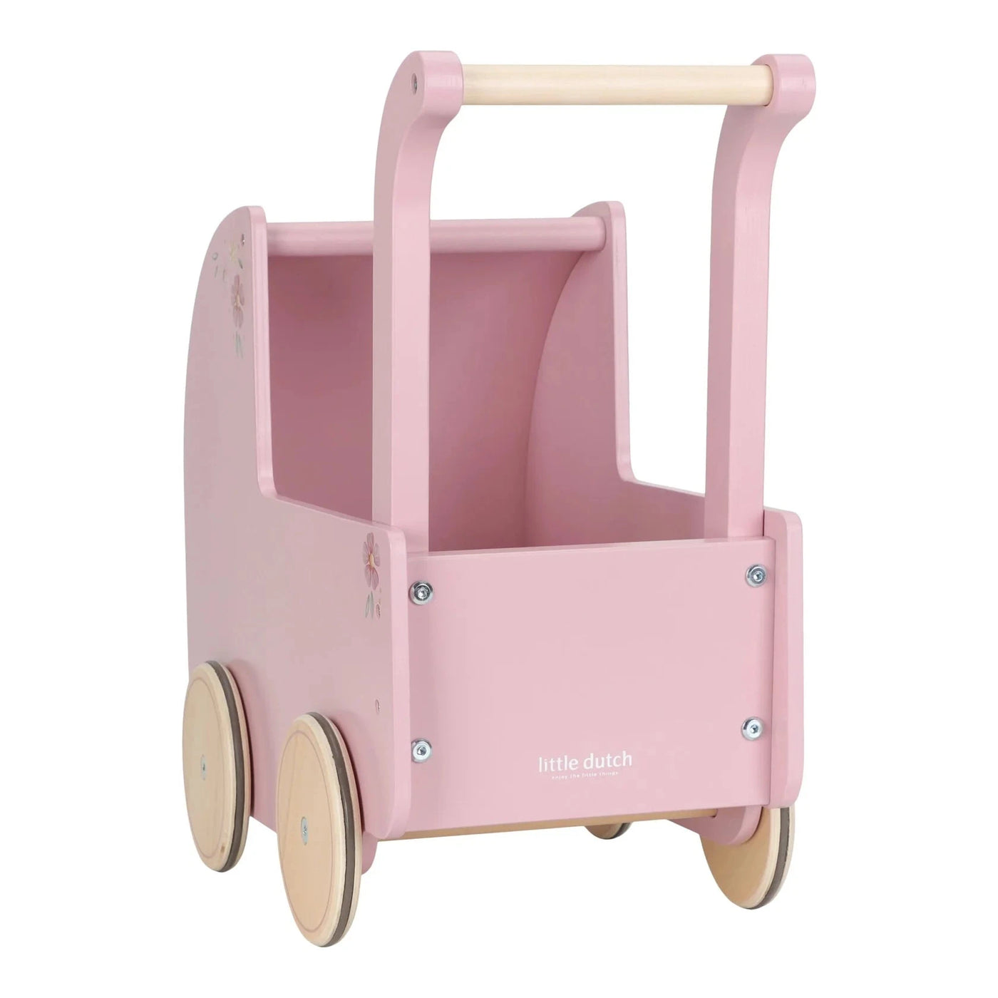 Little Dutch - Wooden Doll Pram with Textiles | Pink Doll Accessories Little Dutch 