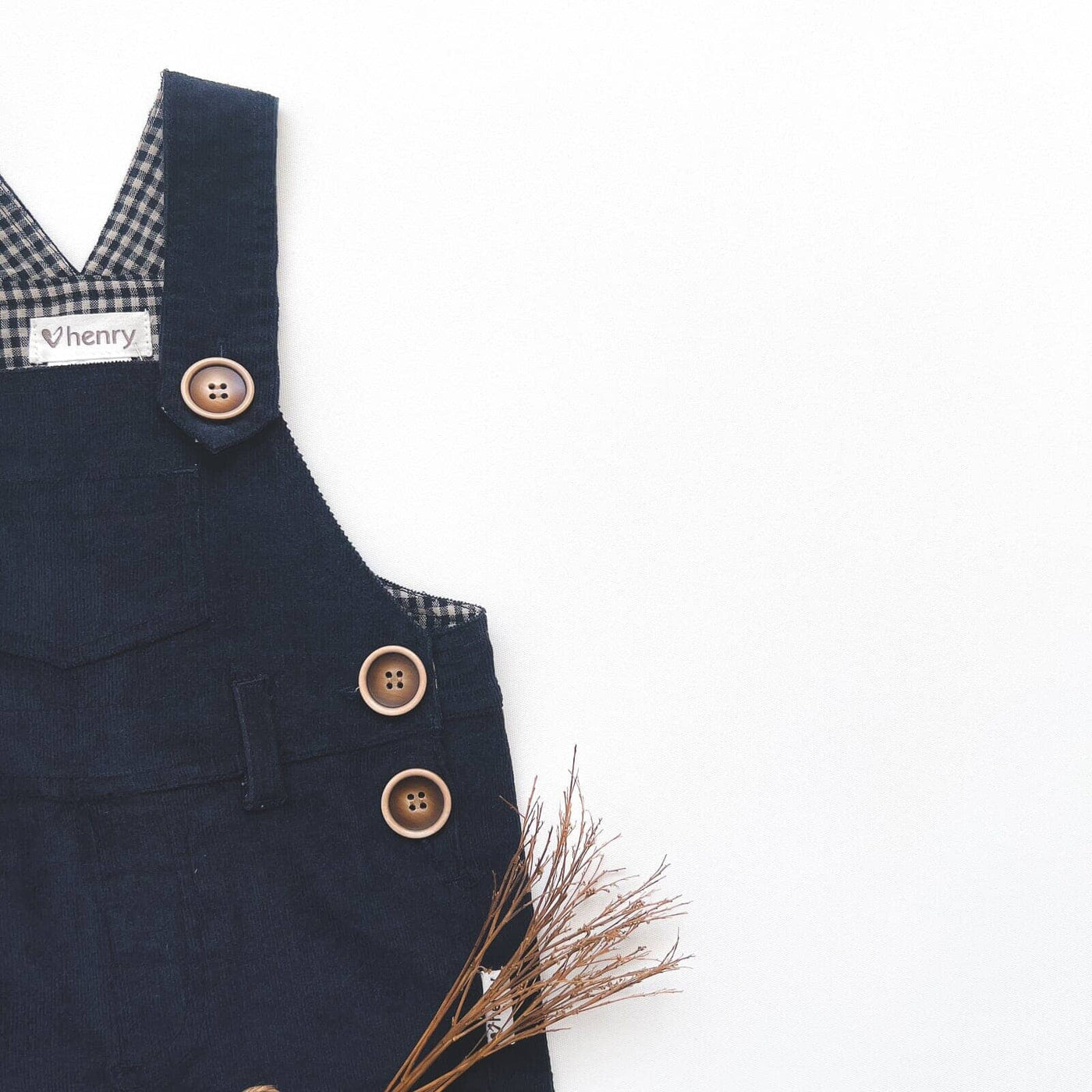 Love Henry Baby Boys Roy Dungaree - Navy Corduroy Overalls Love Henry 