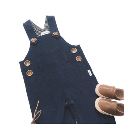 Love Henry Baby Boys Roy Dungaree - Navy Corduroy Overalls Love Henry 