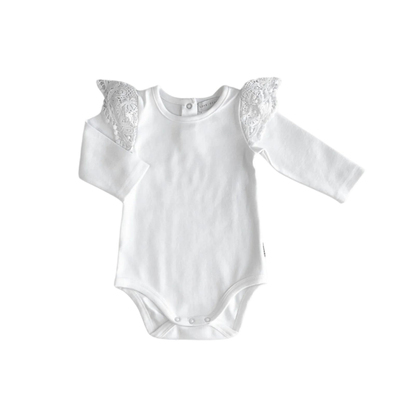 Love Henry - Baby Girls Lace Sleeve Romper | White Romper Love Henry 