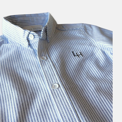 Love Henry - Boys Oxford Dress Shirt | Navy Pinestripe Long Sleeve Shirt Love Henry 