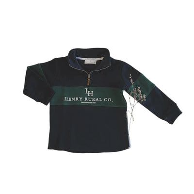 Love Henry - Boys Rural Co Sweater | Navy/Green Jumper Love Henry 