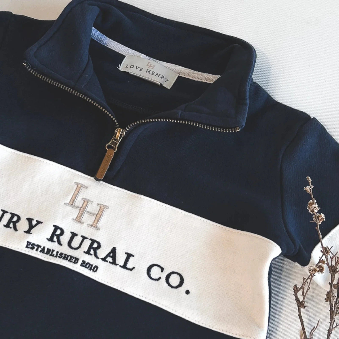 Love Henry - Boys Rural Co Sweater | Navy/White Jumper Love Henry 