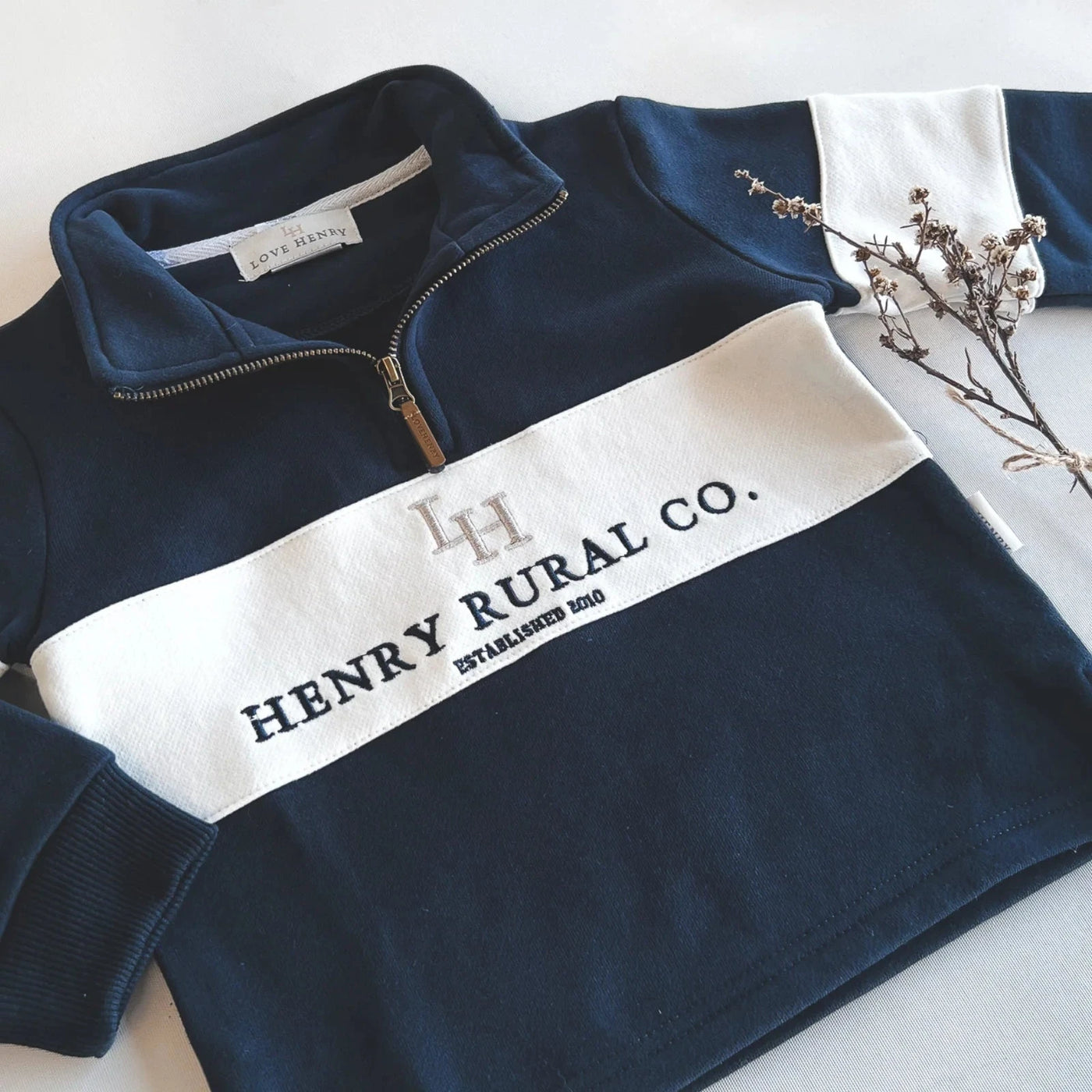 Love Henry - Boys Rural Co Sweater | Navy/White Jumper Love Henry 