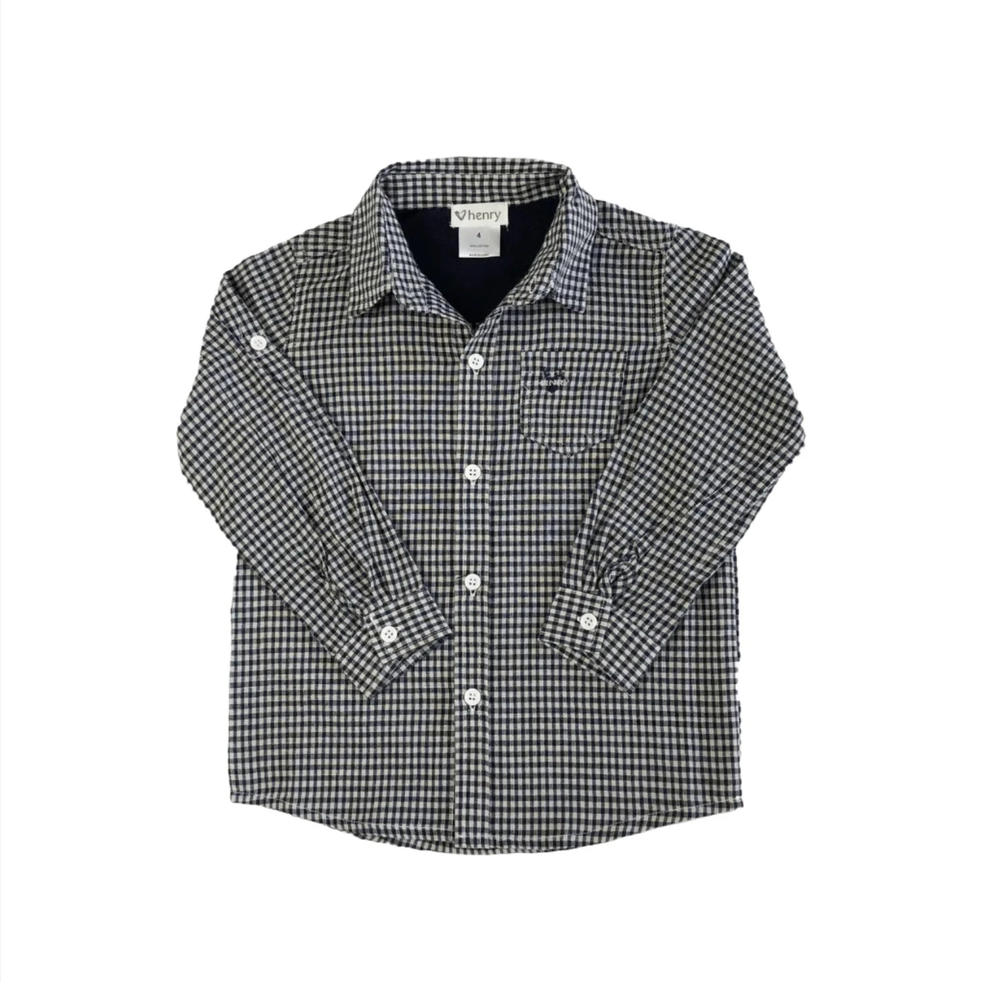 Love Henry Dress Shirt - Gingham Long Sleeve Shirt Love Henry 