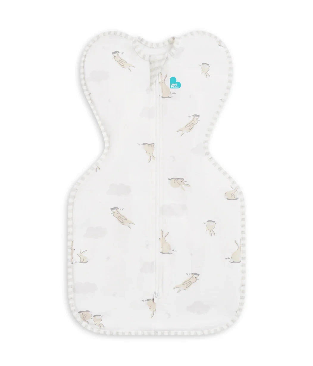 Love To Dream - Stretch Cotton Swaddle UP 1.0 TOG | Cloud Bunnies White Swaddles Love To Dream 