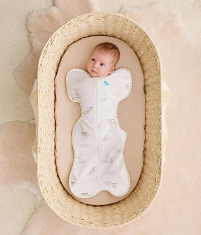 Love To Dream - Stretch Cotton Swaddle UP 1.0 TOG | Cloud Bunnies White Swaddles Love To Dream 