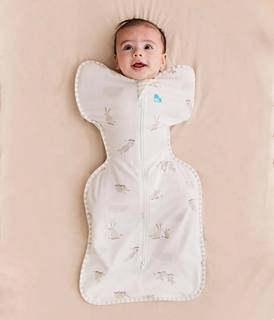 Love To Dream - Stretch Cotton Swaddle UP 1.0 TOG | Cloud Bunnies White Swaddles Love To Dream 