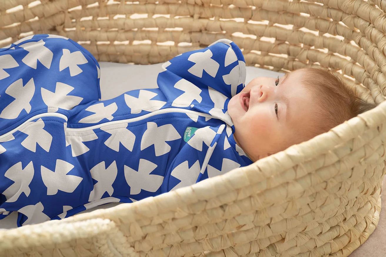 Love To Dream - Stretch Cotton Swaddle UP 1.0 TOG | Cobalt Paperbirds Swaddles Love To Dream 