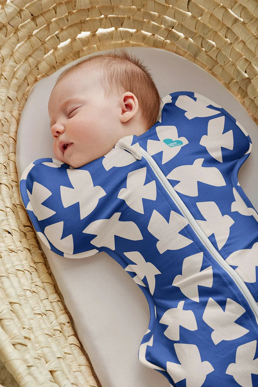 Love To Dream - Stretch Cotton Swaddle UP 1.0 TOG | Cobalt Paperbirds Swaddles Love To Dream 