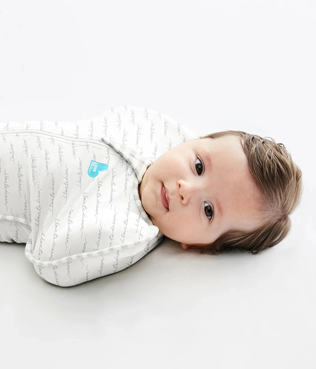 Love To Dream - Stretch Cotton Swaddle UP 1.0 TOG | Dreamer White Swaddles Love To Dream 