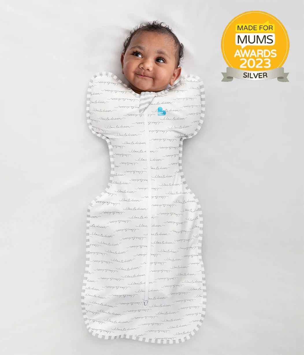 Love To Dream - Stretch Cotton Swaddle UP 1.0 TOG | Dreamer White Swaddles Love To Dream 