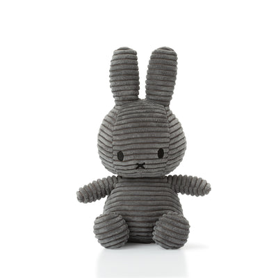 Miffy Sitting Corduroy Grey - 23cm Soft Toy Miffy 