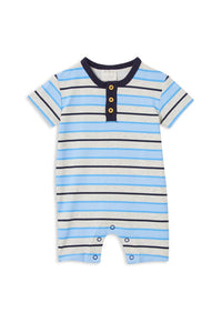 Milky - Blue Stripe Henley Romper