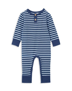 Milky - Indigo Stripe Henley Zip Romper