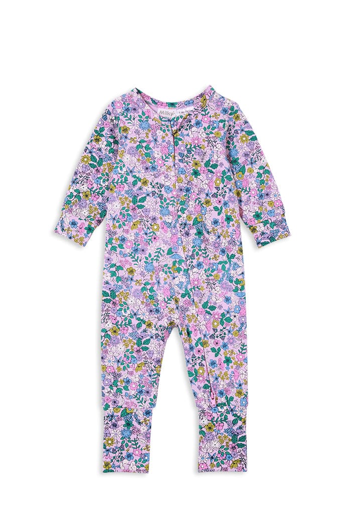 Milky Posy Zip Romper Romper Milky 