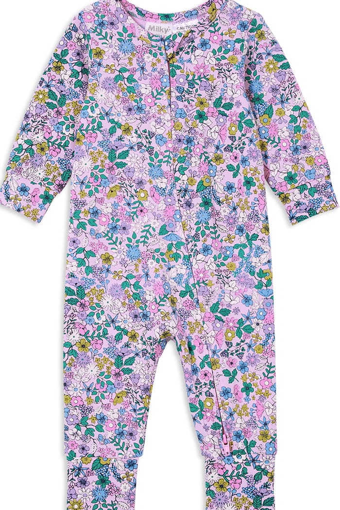 Milky Posy Zip Romper Romper Milky 