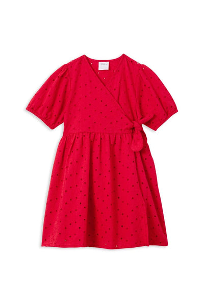 Milky - Red Broderie Dress Short Sleeve Dress Milky 