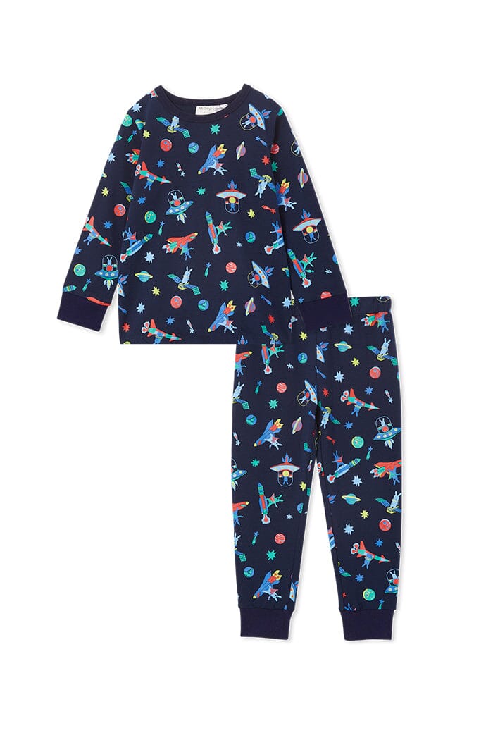 Milky Space Bunny PJs Long Sleeve Pyjamas Milky 