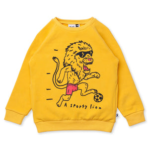 Minti A Sporty Lion Furry Crew - Mustard