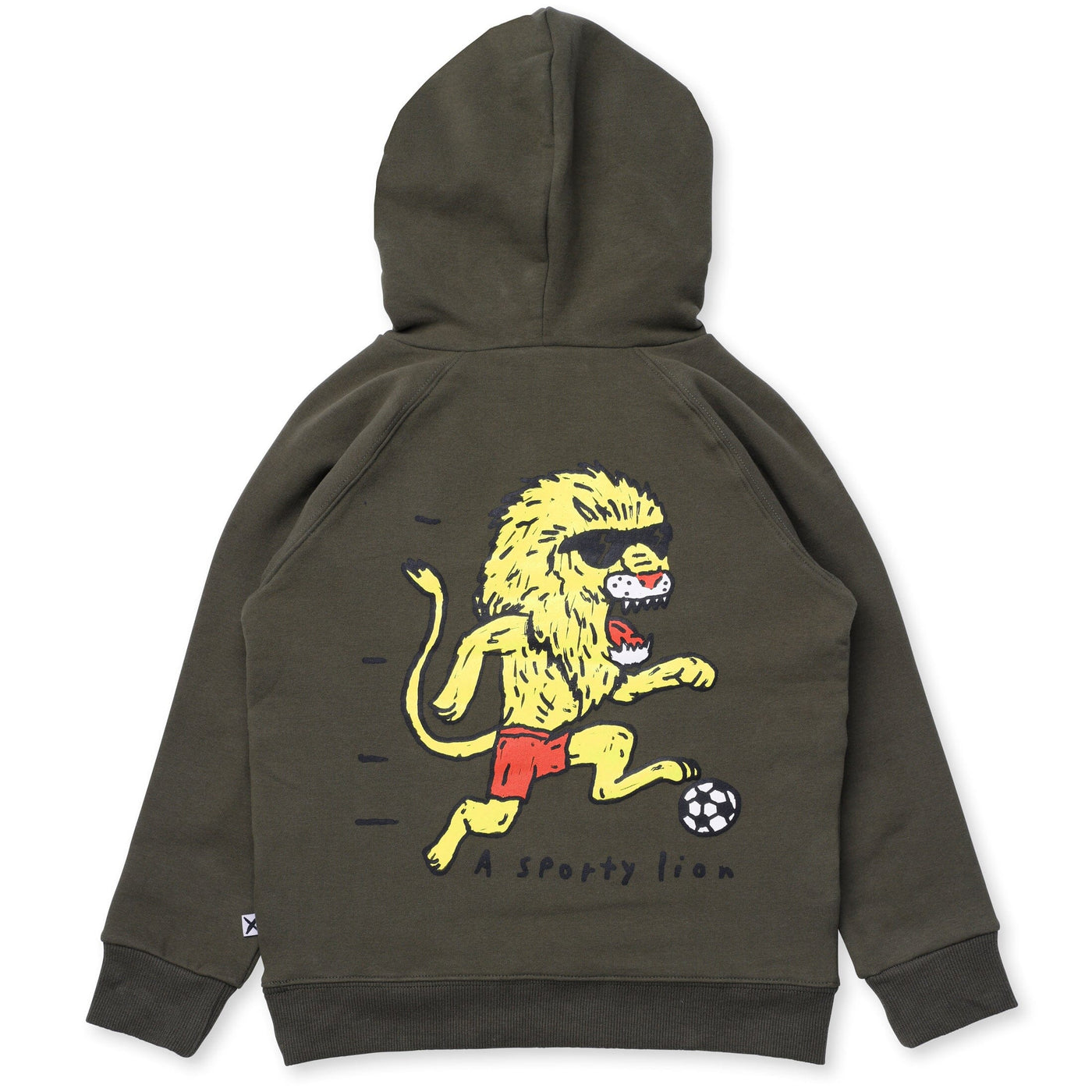 Minti A Sporty Lion Furry Hood - Khaki Hoodie Minti 