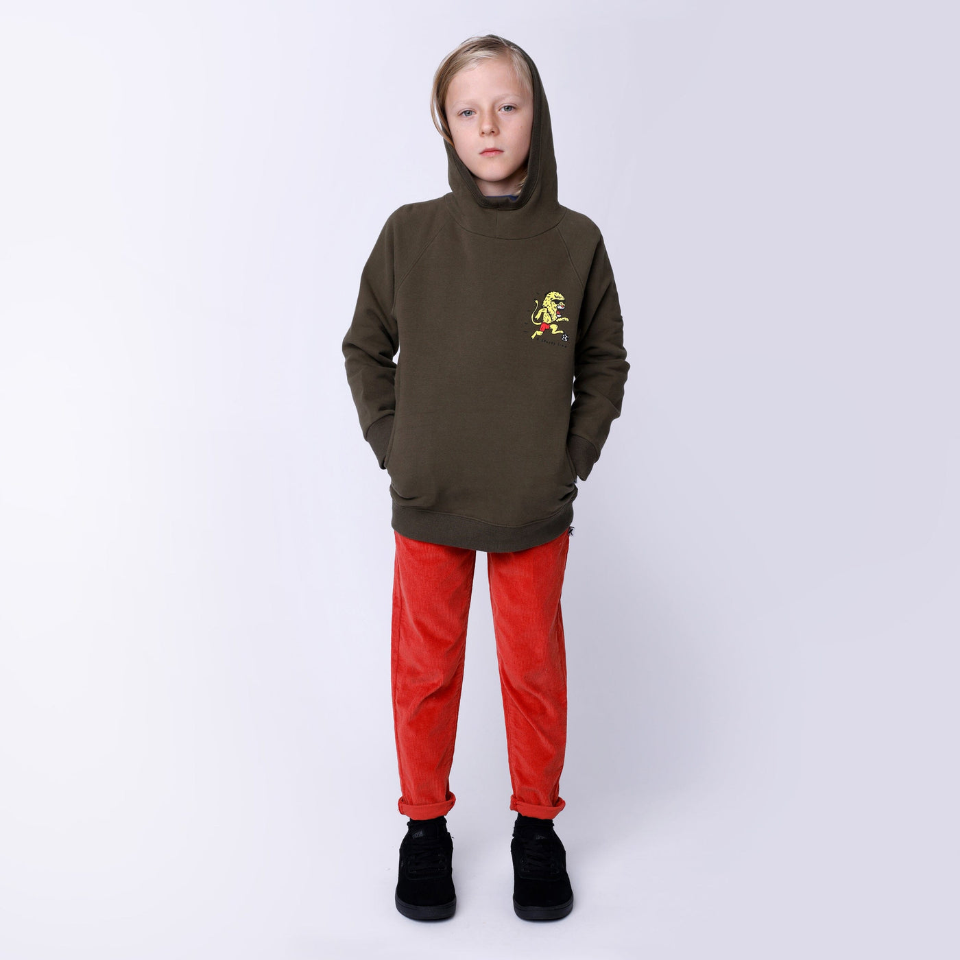 Minti A Sporty Lion Furry Hood - Khaki Hoodie Minti 