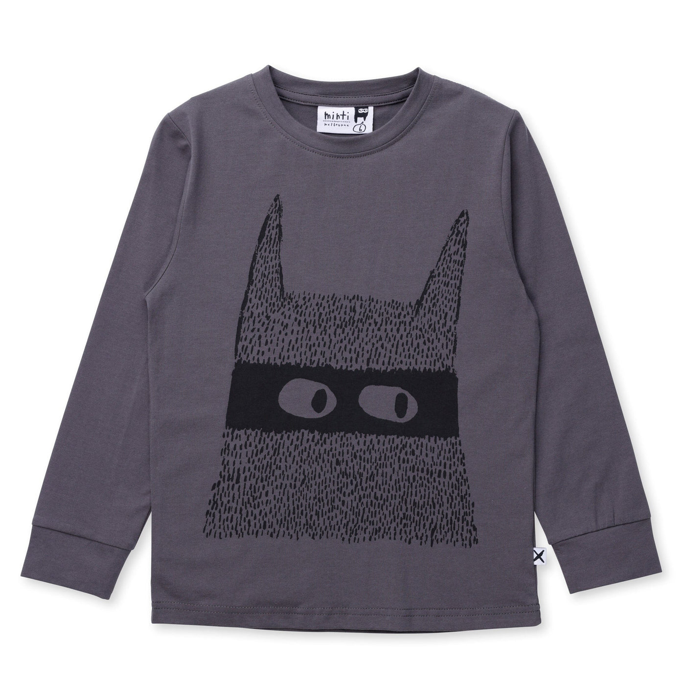 Minti Bat Monster Tee - Dark Grey Long Sleeve T-Shirt Minti 