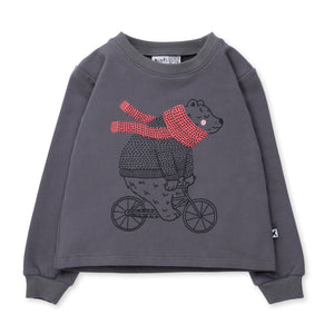 Minti Biking Bear Furry Crew - Dark Grey