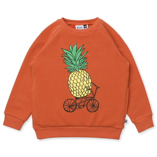 Minti Biking Pineapple Furry Crew - Orange