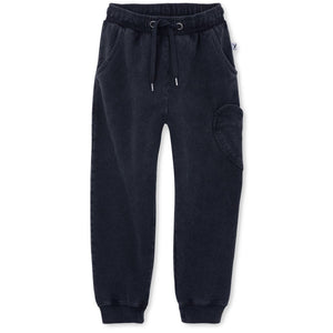 Minti Blasted Heart Pocket Trackies - Black Wash