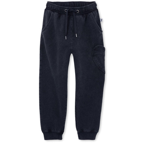 Minti Blasted Heart Pocket Trackies - Black Wash