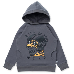 Minti Born To Be Wild Furry Hood - Dark Grey