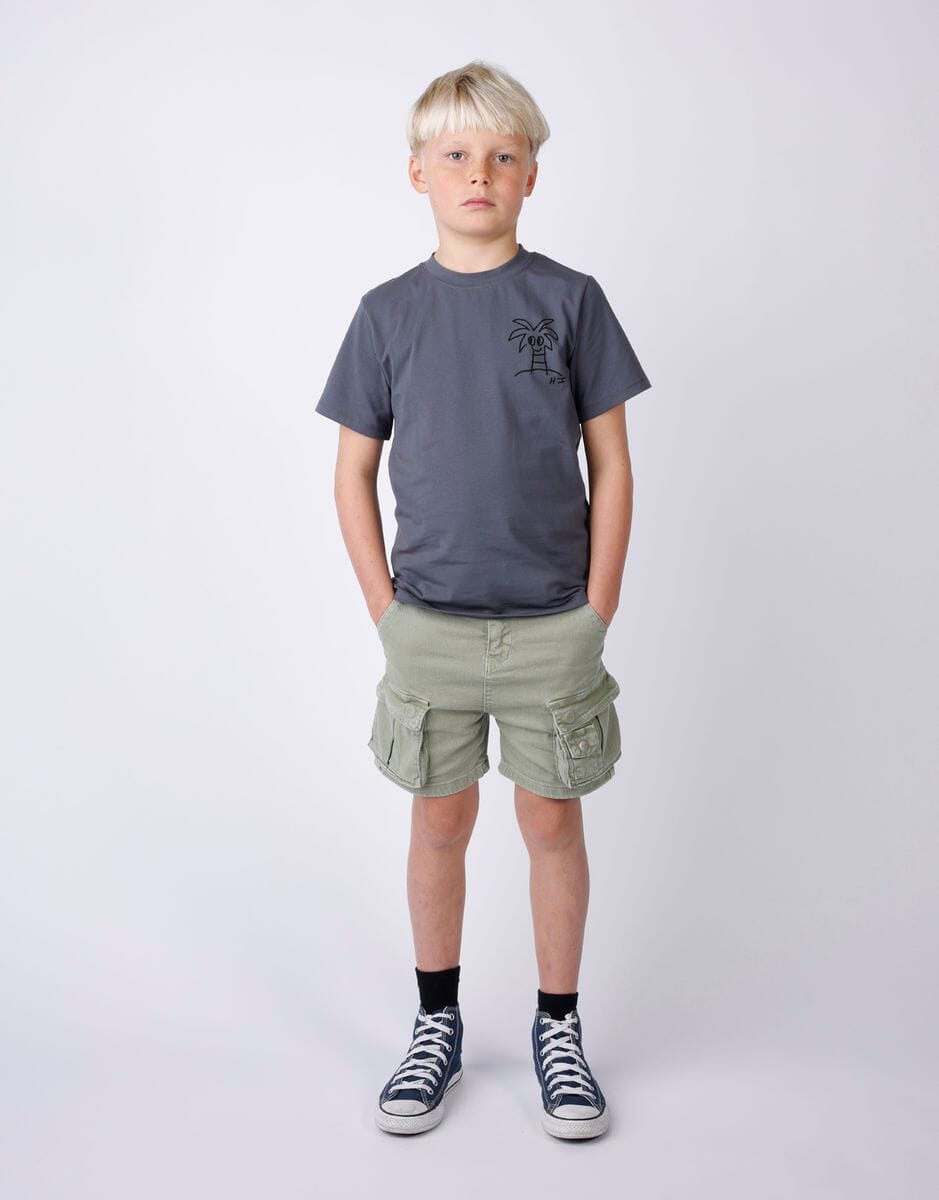 Minti - Cheeky Palm Tee | Dark Grey Short Sleeve T-Shirt Minti 
