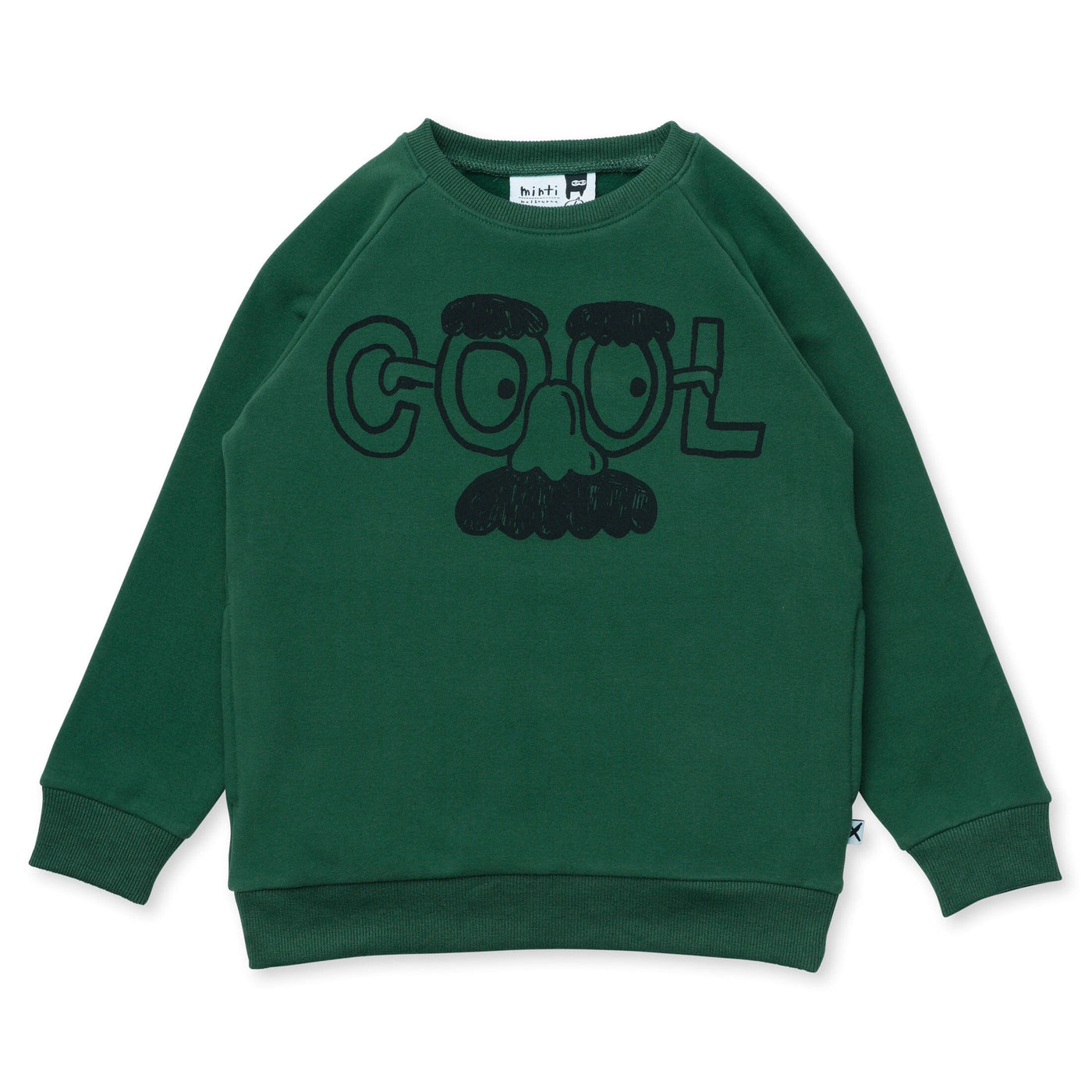 Minti Cool Disguise Furry Crew - Kelly Green Jumper Minti 