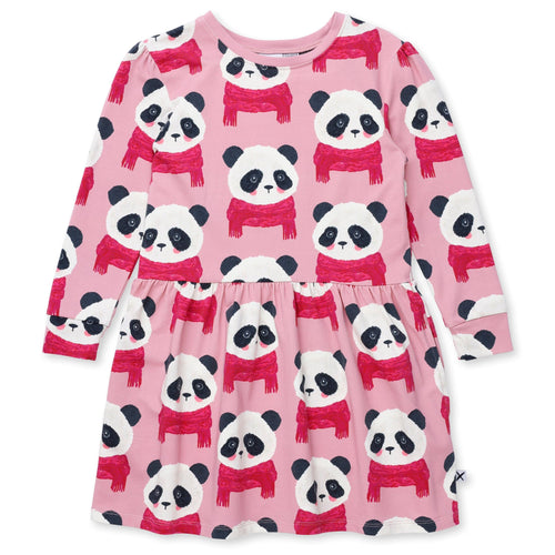 Minti Cosy Pandas Dress - Fuchsia