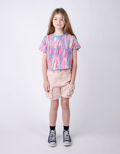 Minti - Crayon Cropped Tee | Multi Short Sleeve T-Shirt Minti 
