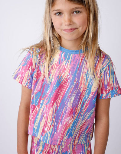Minti - Crayon Cropped Tee | Multi Short Sleeve T-Shirt Minti 