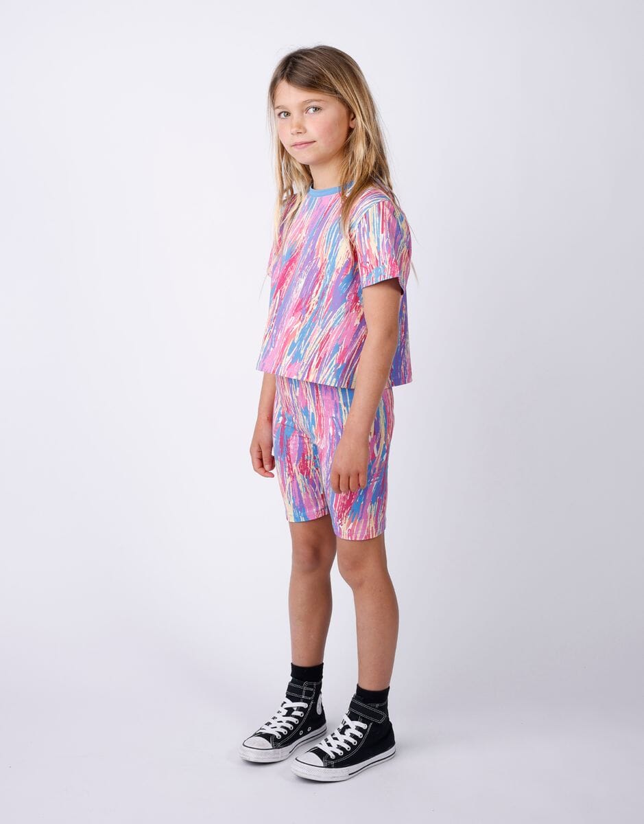 Minti - Crayon Cropped Tee | Multi Short Sleeve T-Shirt Minti 