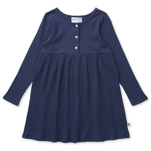 Minti Deluxe Rib Dress - Dark Blue