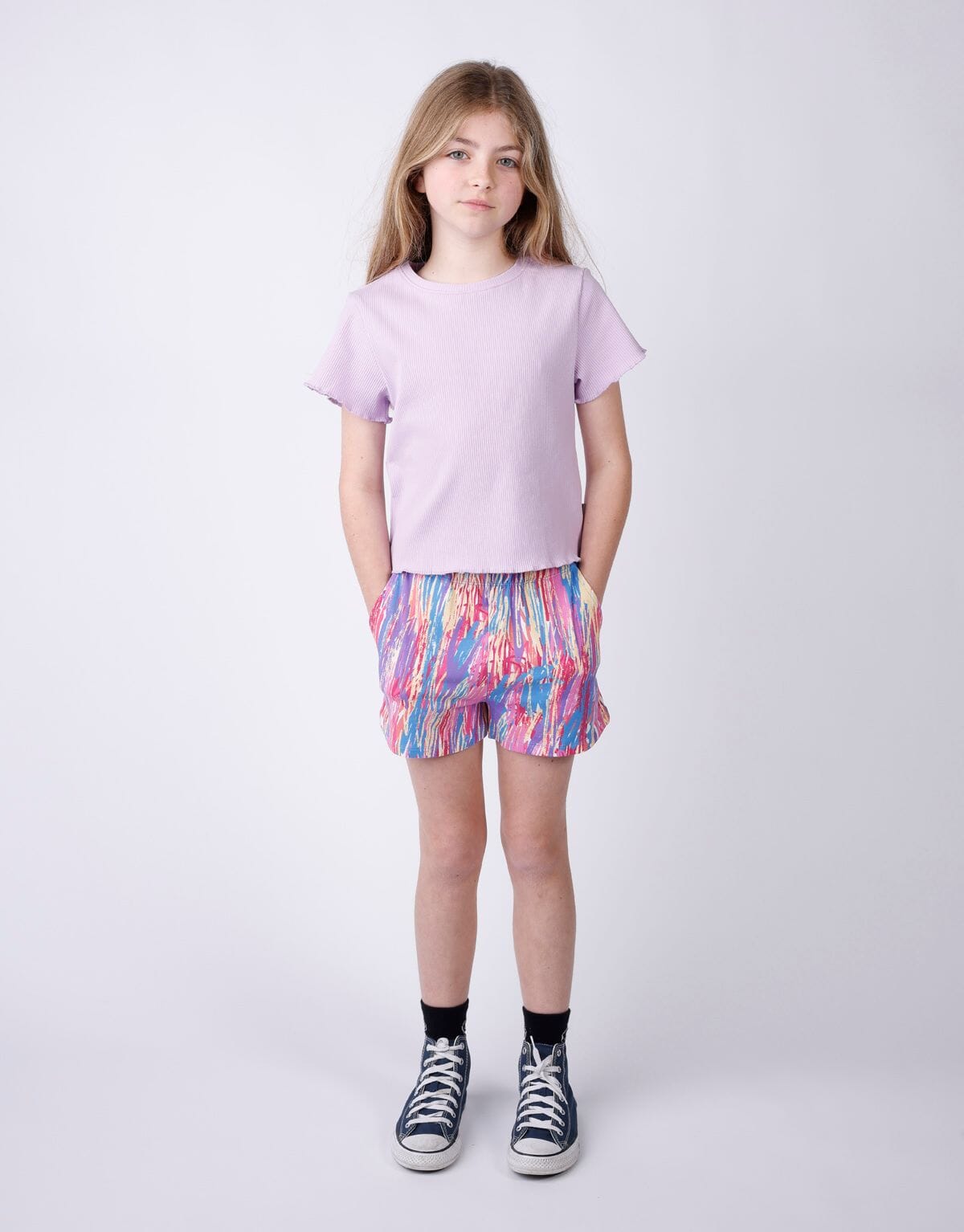 Minti - Deluxe Rib Tee | Light Purple Short Sleeve T-Shirt Minti 