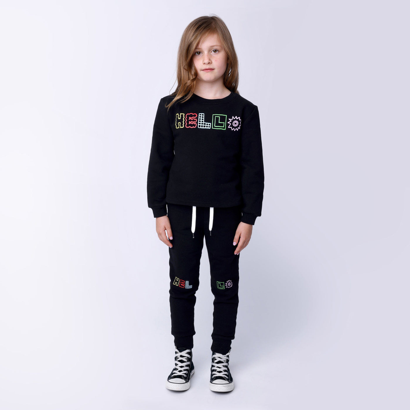 Minti Fancy Hello Furry Crew - Black Jumper Minti 