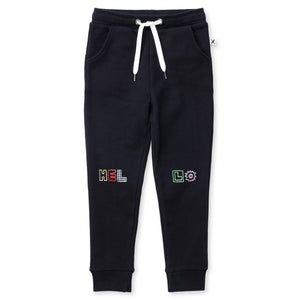 Minti Fancy Hello Furry Trackies - Black